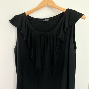 Black ruffle front Kenneth Cole Reaction tank
